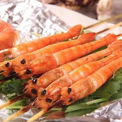 烤大虾 (4串) Salty Grilled Shrimp (4pcs)